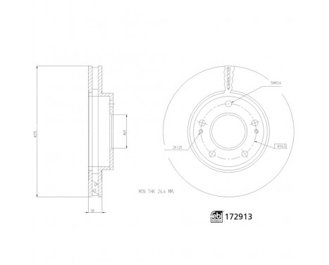 Bromsskiva 172913 FEBI