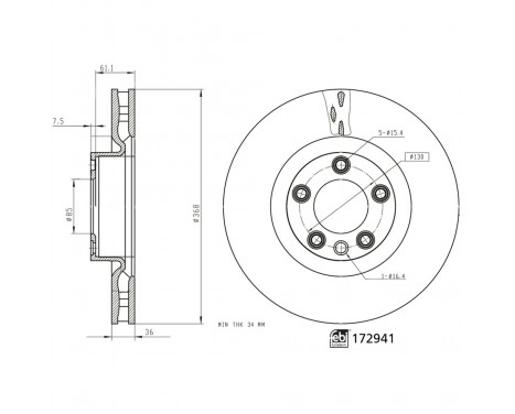 Bromsskiva 172941 FEBI