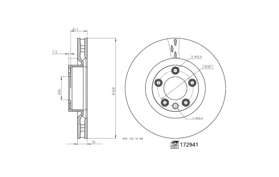 Bromsskiva 172941 FEBI