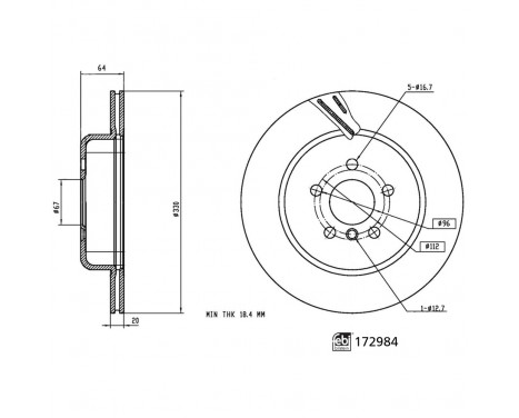 Bromsskiva 172984 FEBI