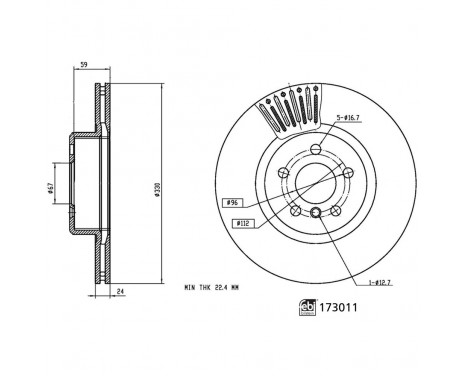 Bromsskiva 173011 FEBI