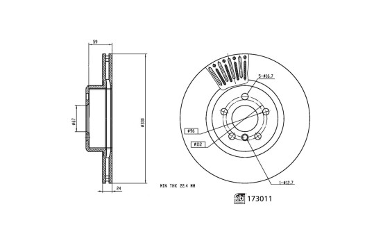 Bromsskiva 173011 FEBI