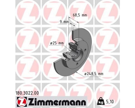 Bromsskiva 180.3022.00 Zimmermann