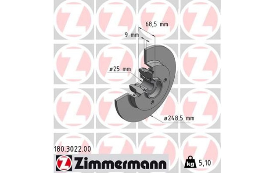 Bromsskiva 180.3022.00 Zimmermann