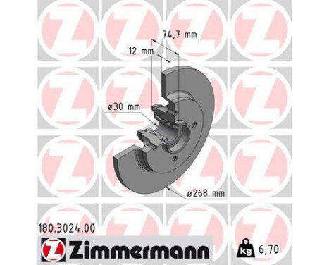 Bromsskiva 180.3024.00 Zimmermann