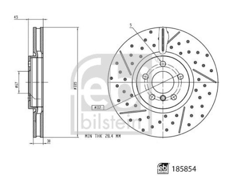 Bromsskiva 185854 FEBI