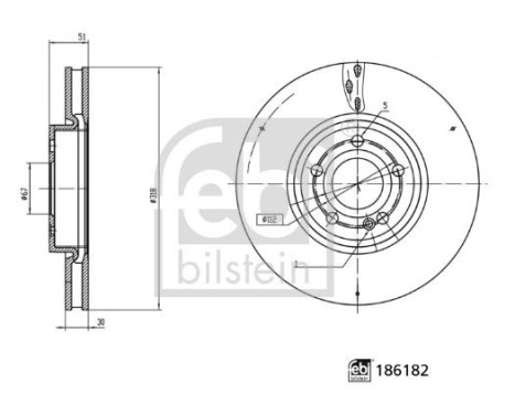 Bromsskiva 186182 FEBI