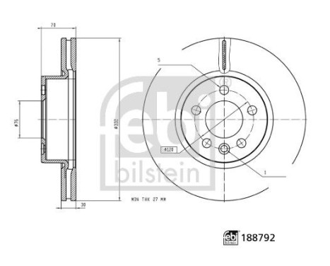 Bromsskiva 188792 FEBI