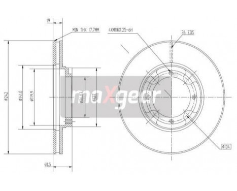 Bromsskiva 19-0933 Maxgear