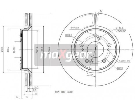 Bromsskiva 19-1284MAX Maxgear