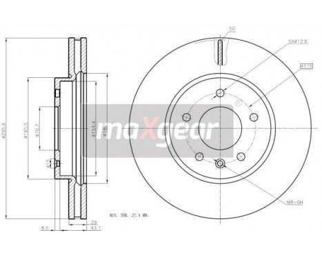 Bromsskiva 19-2369MAX Maxgear