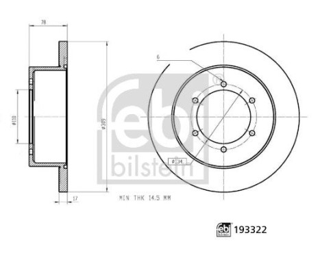 Bromsskiva 193322 FEBI