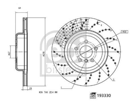 Bromsskiva 193330 FEBI