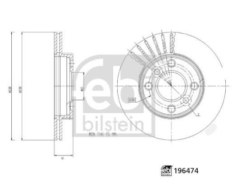 Bromsskiva 196474 FEBI, bild 5