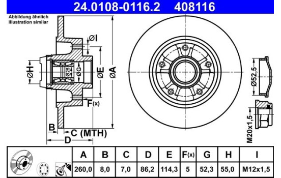 Bromsskiva 24.0108-0116.2 ATE