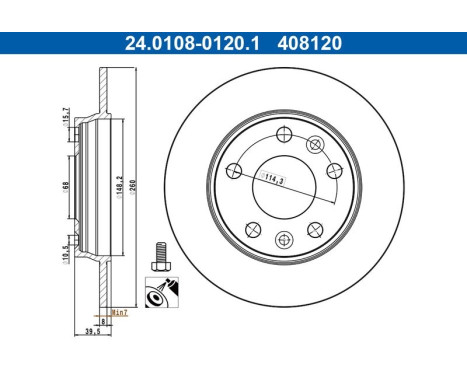 Bromsskiva 24.0108-0120.1 ATE