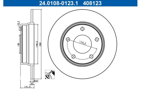 Bromsskiva 24.0108-0123.1 ATE