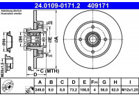 Bromsskiva 24.0109-0171.2 ATE