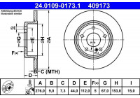 Bromsskiva 24.0109-0173.1 ATE