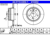 Bromsskiva 24.0110-0202.1 ATE