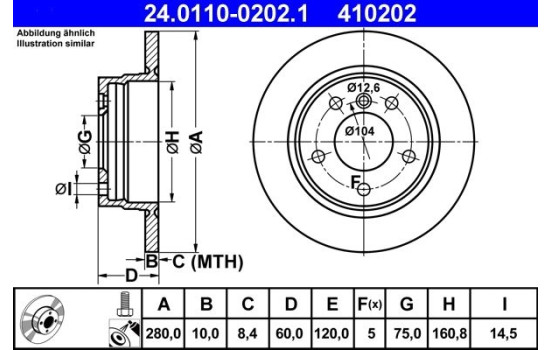 Bromsskiva 24.0110-0202.1 ATE