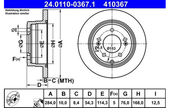 Bromsskiva 24.0110-0367.1 ATE
