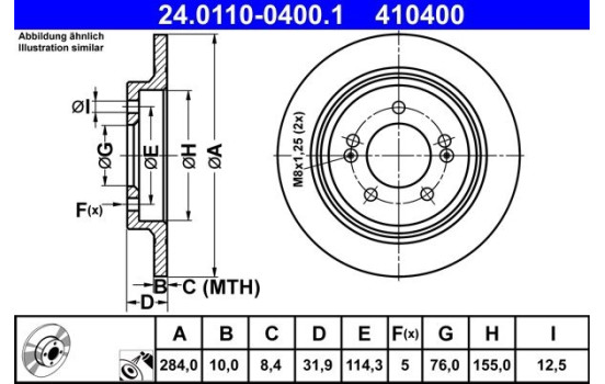 Bromsskiva 24.0110-0400.1 ATE