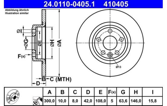 Bromsskiva 24.0110-0405.1 ATE