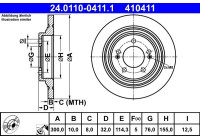 Bromsskiva 24.0110-0411.1 ATE