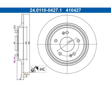 Bromsskiva 24.0110-0427.1 ATE