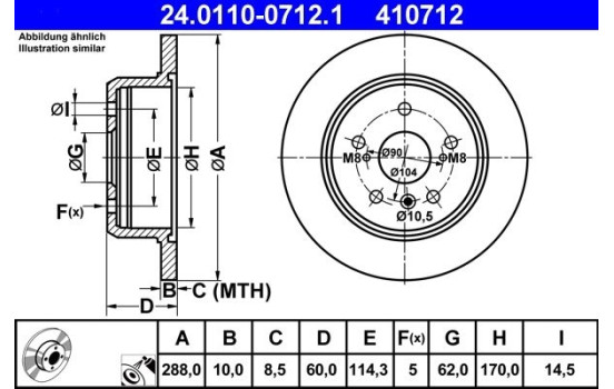 Bromsskiva 24.0110-0712.1 ATE