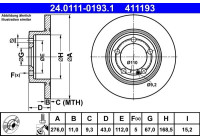 Bromsskiva 24.0111-0193.1 ATE