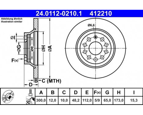 Bromsskiva 24.0112-0210.1 ATE