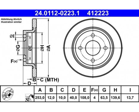 Bromsskiva 24.0112-0223.1 ATE