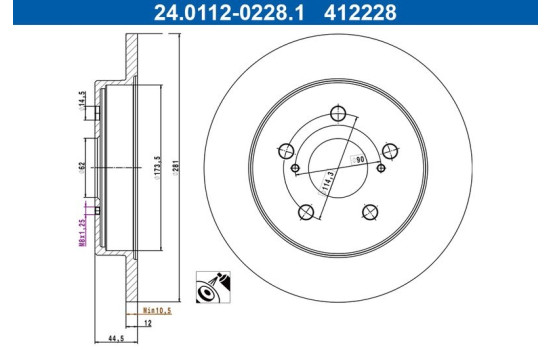 Bromsskiva 24.0112-0228.1 ATE