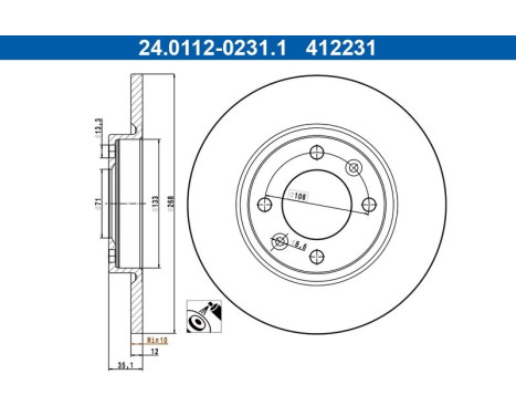 Bromsskiva 24.0112-0231.1 ATE