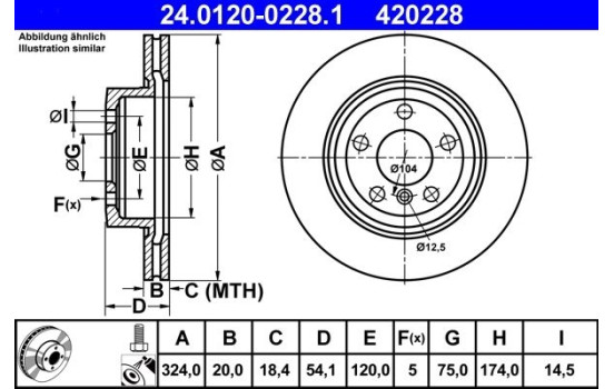 Bromsskiva 24.0120-0228.1 ATE