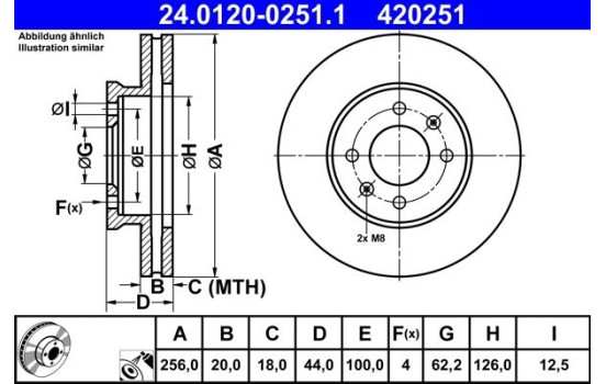 Bromsskiva 24.0120-0251.1 ATE