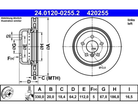 Bromsskiva 24.0120-0255.2 ATE