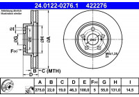 Bromsskiva 24.0122-0276.1 ATE