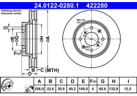 Bromsskiva 24.0122-0280.1 ATE