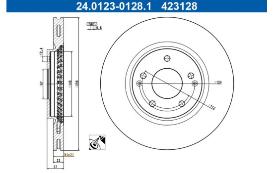 Bromsskiva 24.0123-0128.1 ATE