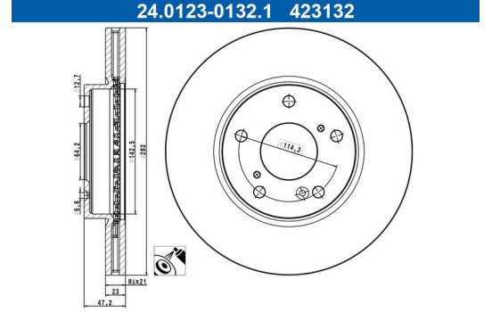 Bromsskiva 24.0123-0132.1 ATE