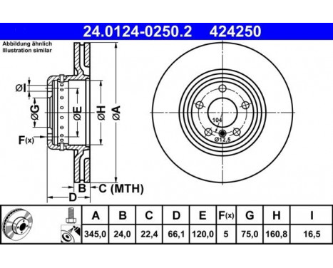 Bromsskiva 24.0124-0250.2 ATE