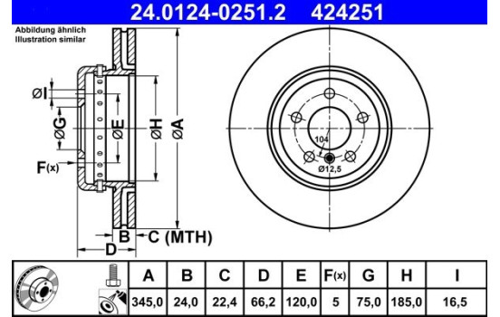 Bromsskiva 24.0124-0251.2 ATE