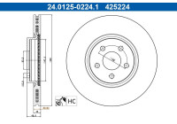 Bromsskiva 24.0125-0224.1 ATE