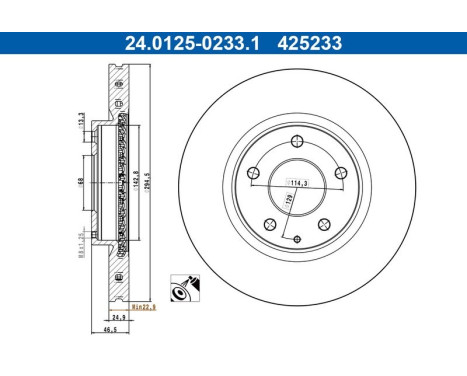 Bromsskiva 24.0125-0233.1 ATE