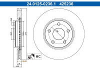 Bromsskiva 24.0125-0236.1 ATE