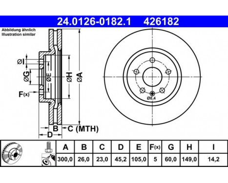 Bromsskiva 24.0126-0182.1 ATE