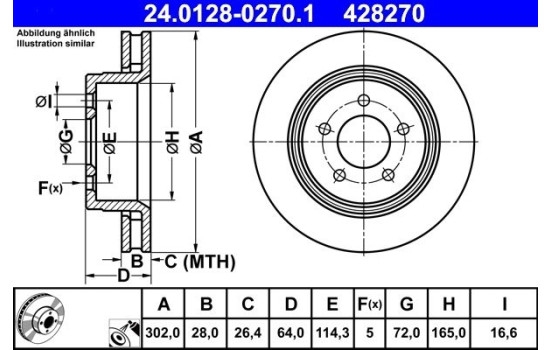 Bromsskiva 24.0128-0270.1 ATE